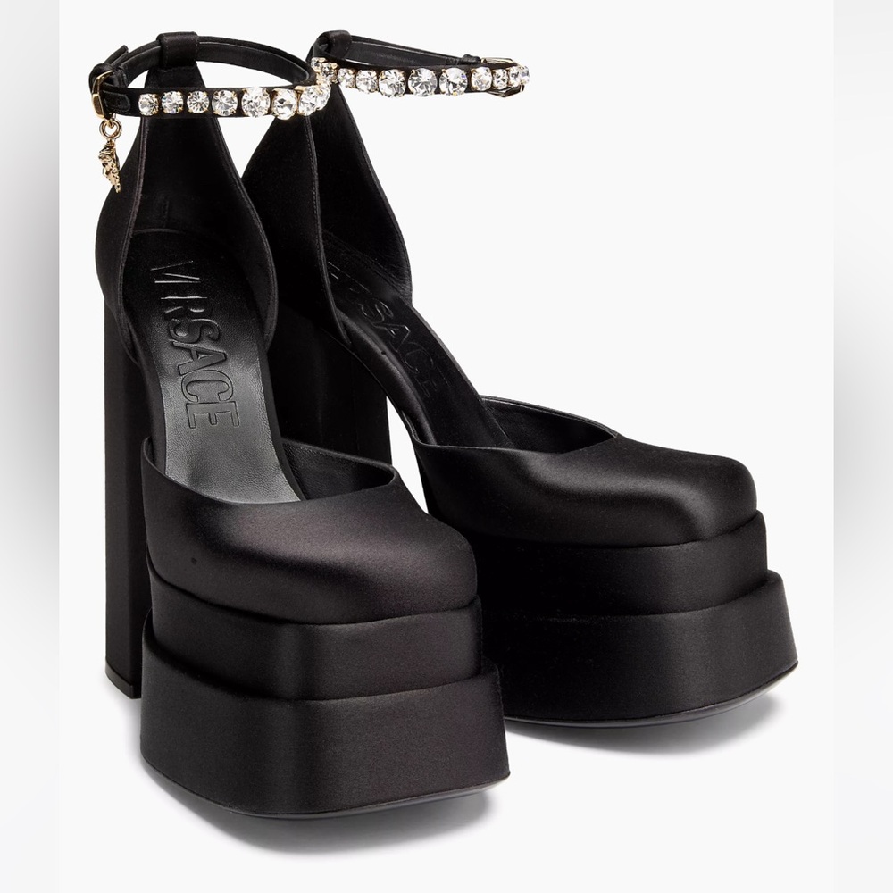 Versace D'orsay Satin Pumps Size 38.5